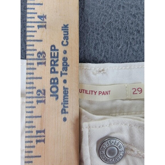 Levis Utility Pants Womens 29 White Straight Leg High Rise Stretch Casual - Picture 9 of 16